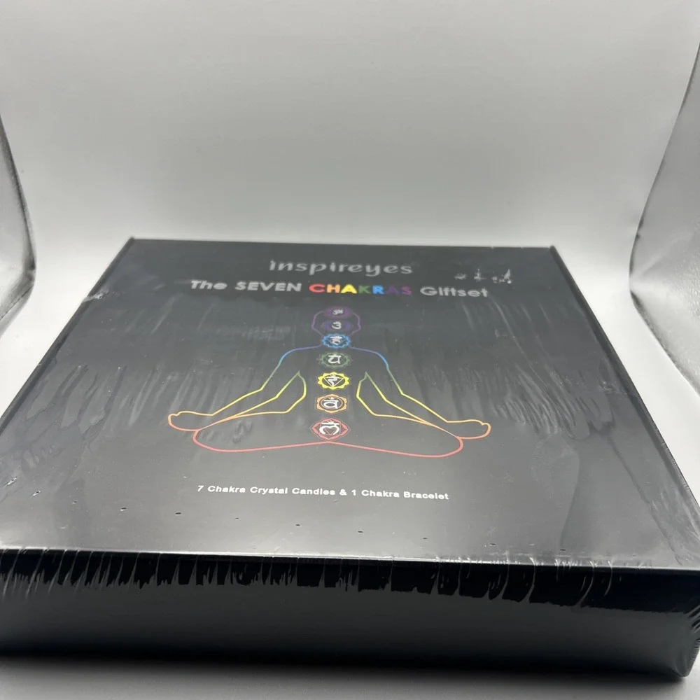Inspireyes The Seven Chakras Gift Set 7 Crystal Candles Aromatherapy- New SEALED